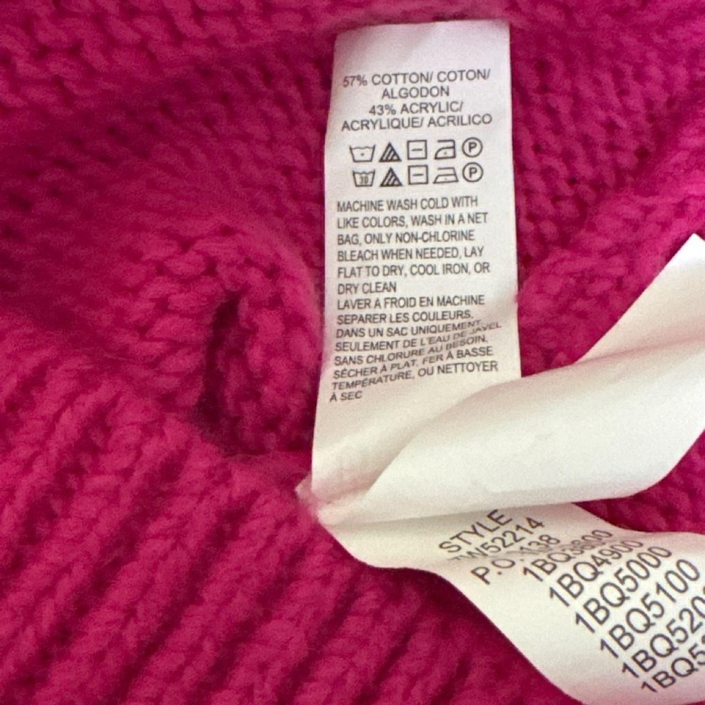 Lucky Brand Pink / fuchsia crew neck sweater with textured dot pattern - Picture 4 of 6